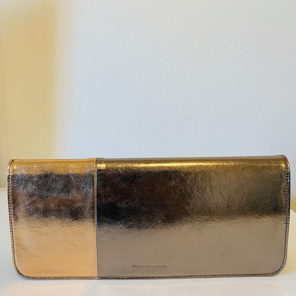 French Connection Metallic Foldover Clutch